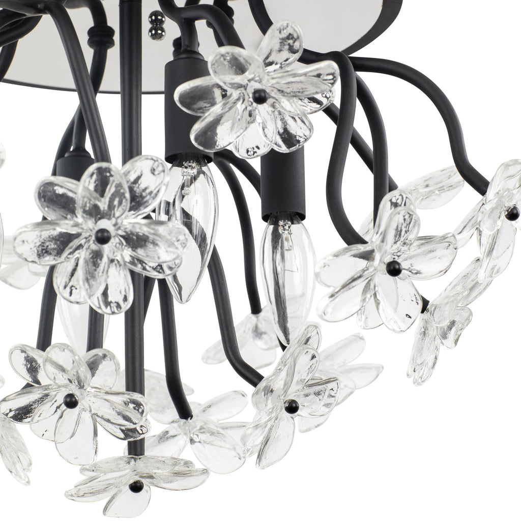 Wildflower 4 Light Semi-Flush - Matte Black