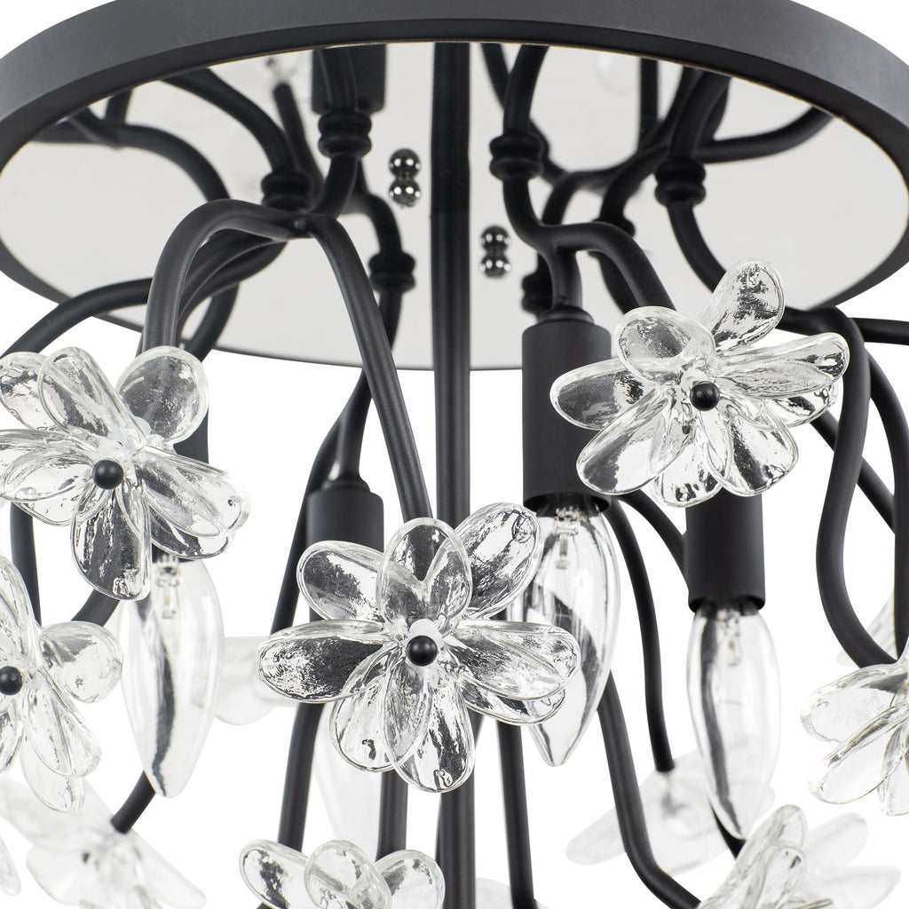 Wildflower 4 Light Semi-Flush - Matte Black