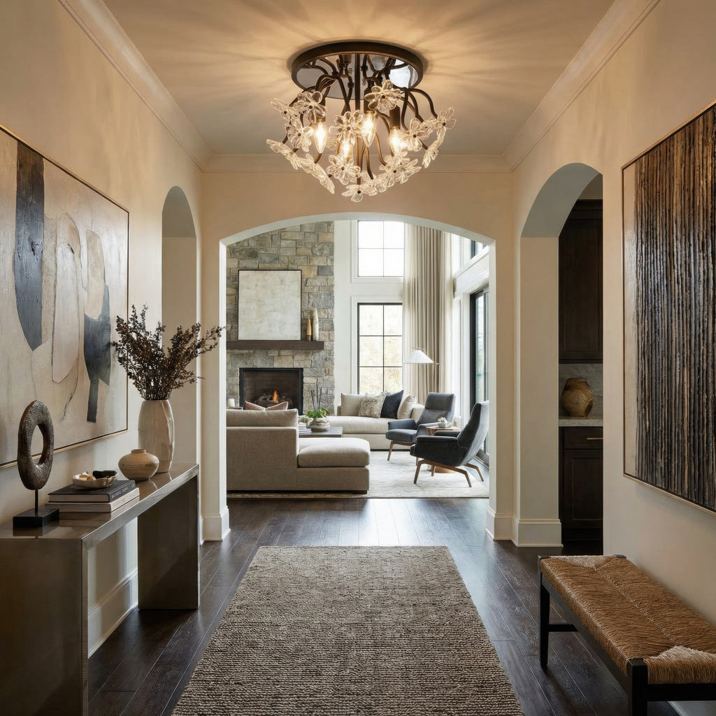 Wildflower 4 Light Semi-Flush - Matte Black