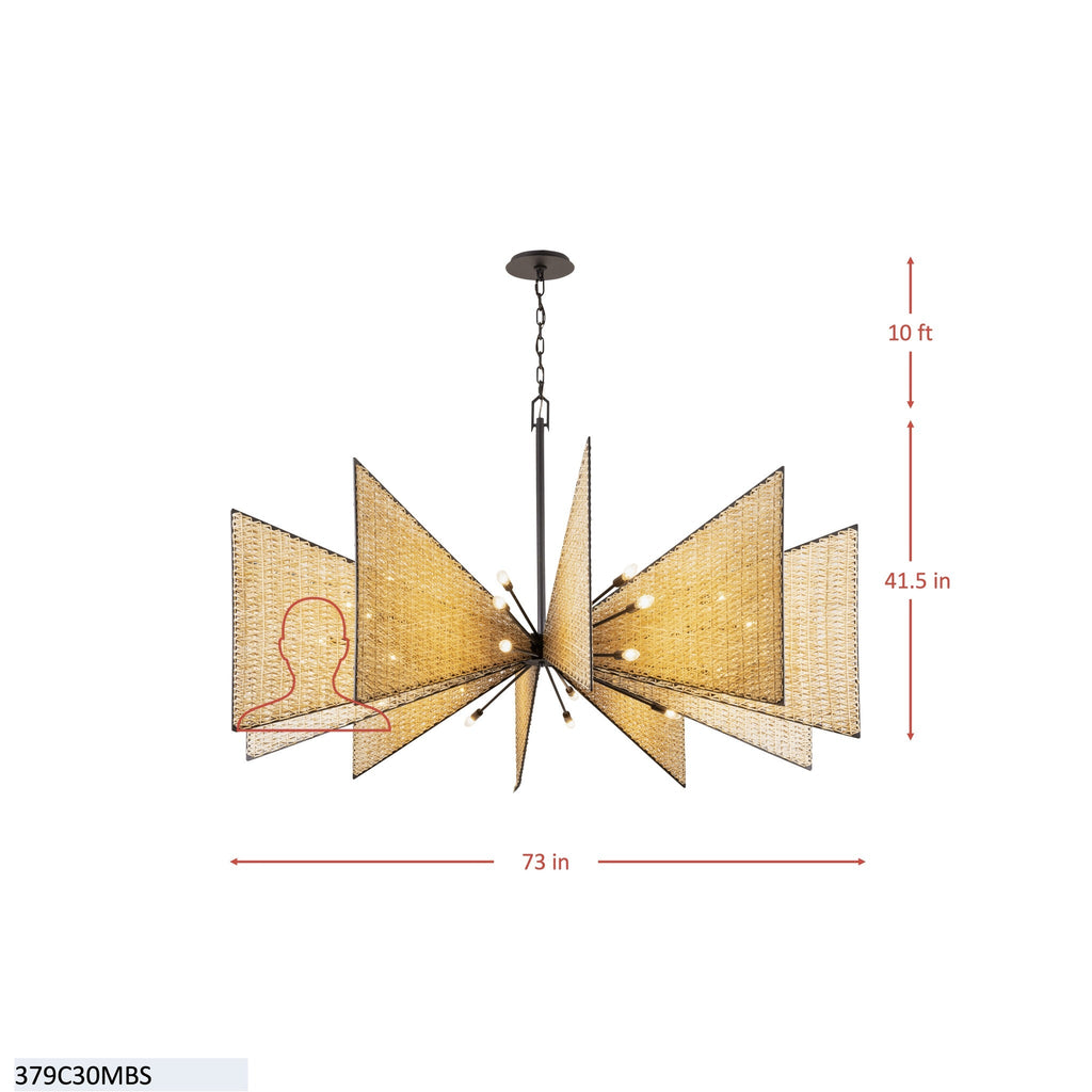 Machina 30Light Chandelier - Matte Black/Sulihiya