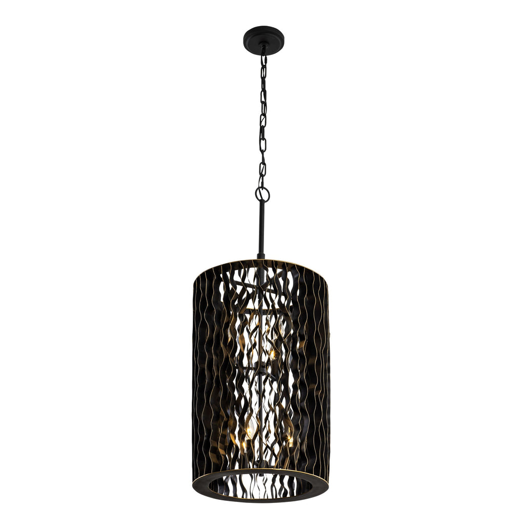 Estela 6 Light Foyer - Matte Black/French Gold