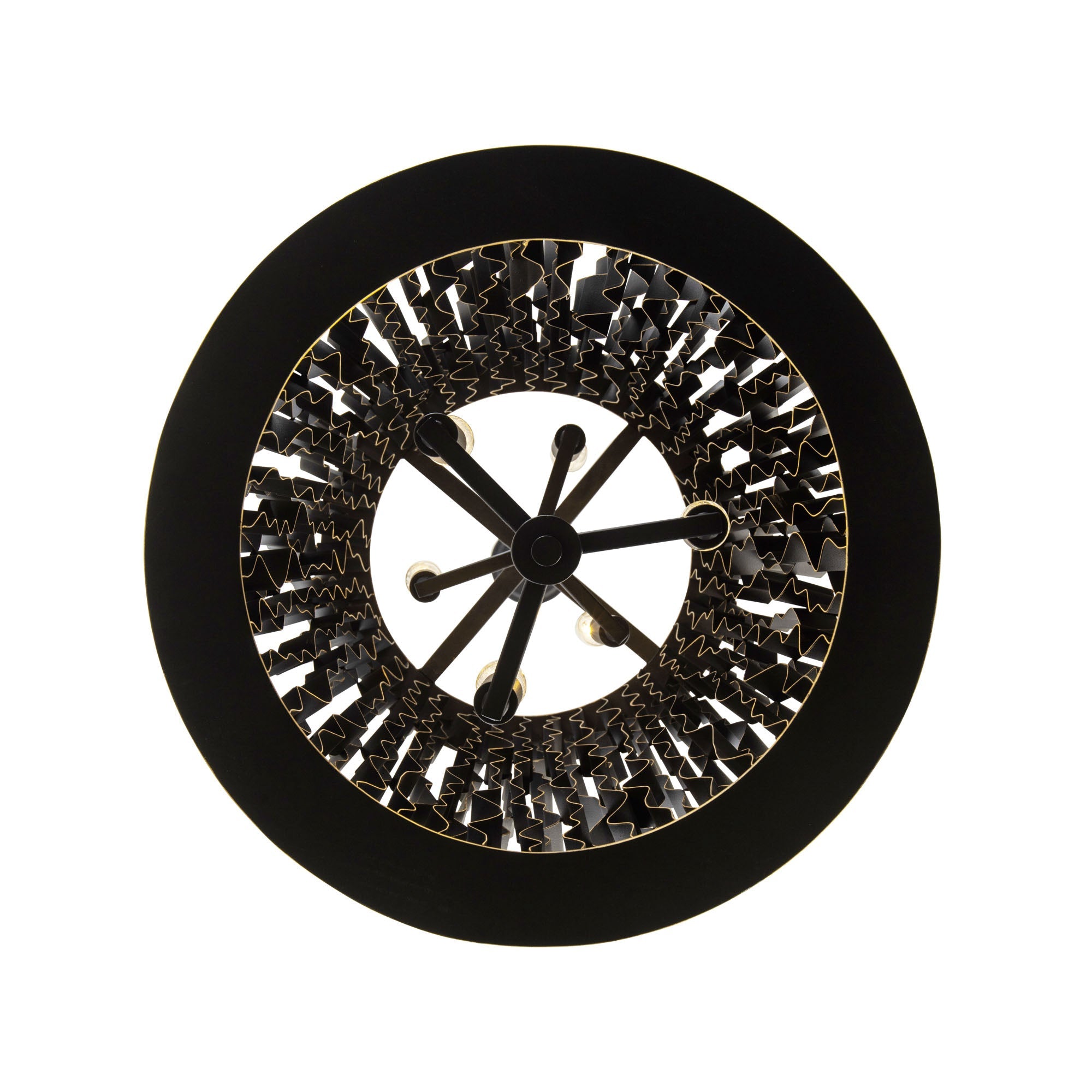 Estela 6 Light Foyer - Matte Black/French Gold