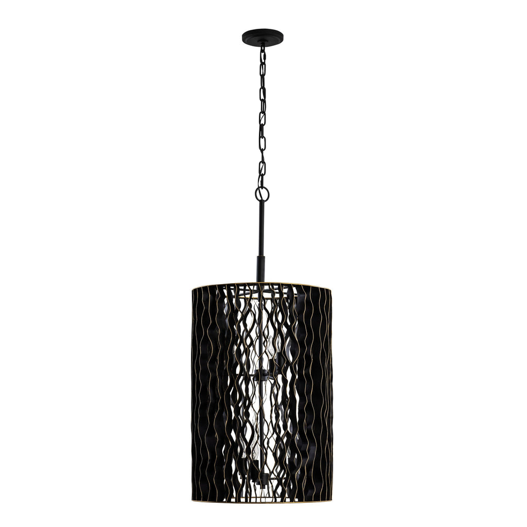 Estela 6 Light Foyer - Matte Black/French Gold