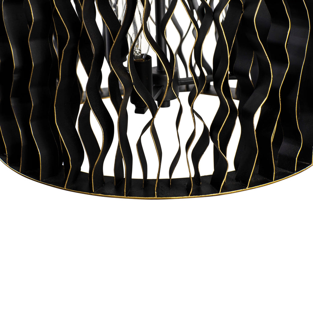 Estela 6 Light Foyer - Matte Black/French Gold