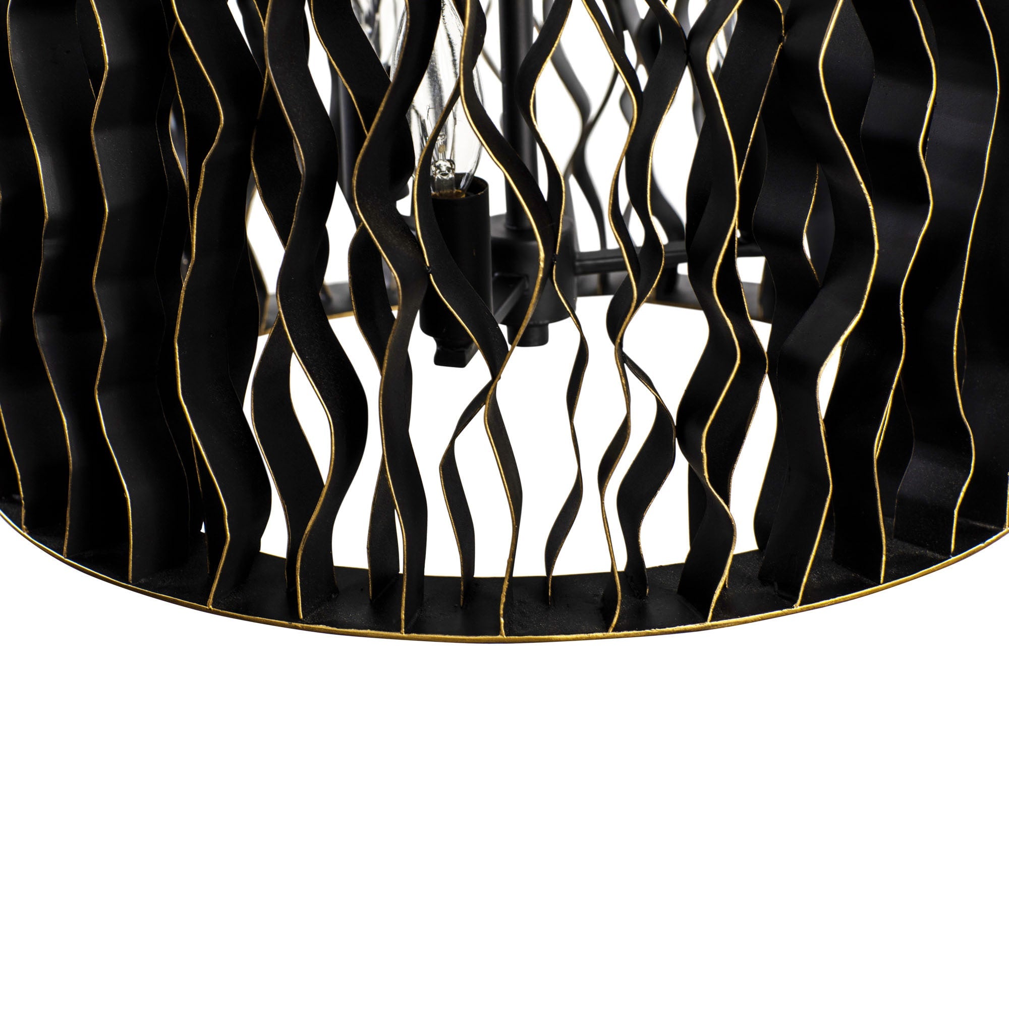 Estela 6 Light Foyer - Matte Black/French Gold