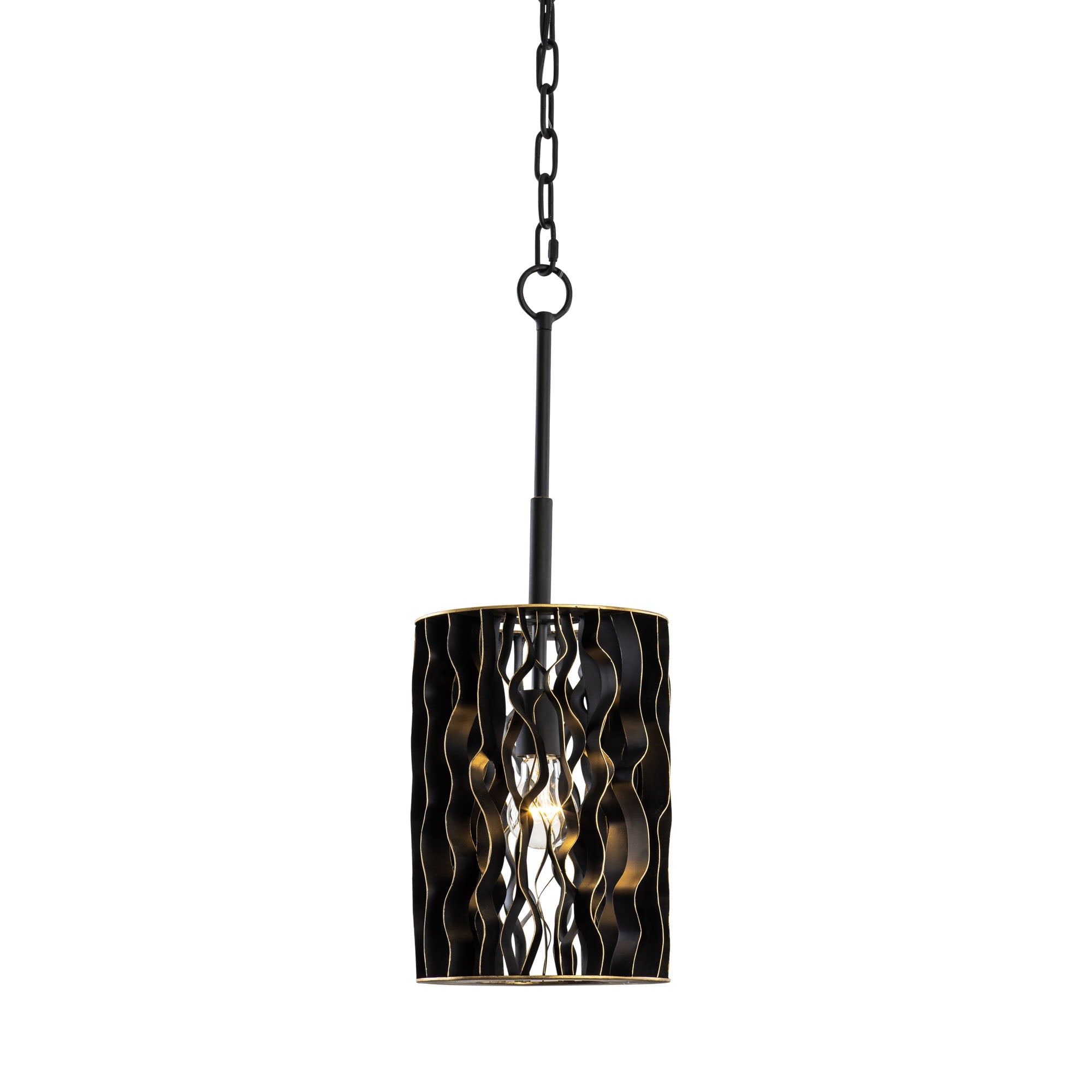 Estela 1 Light Mini Pendant - Matte Black/French Gold