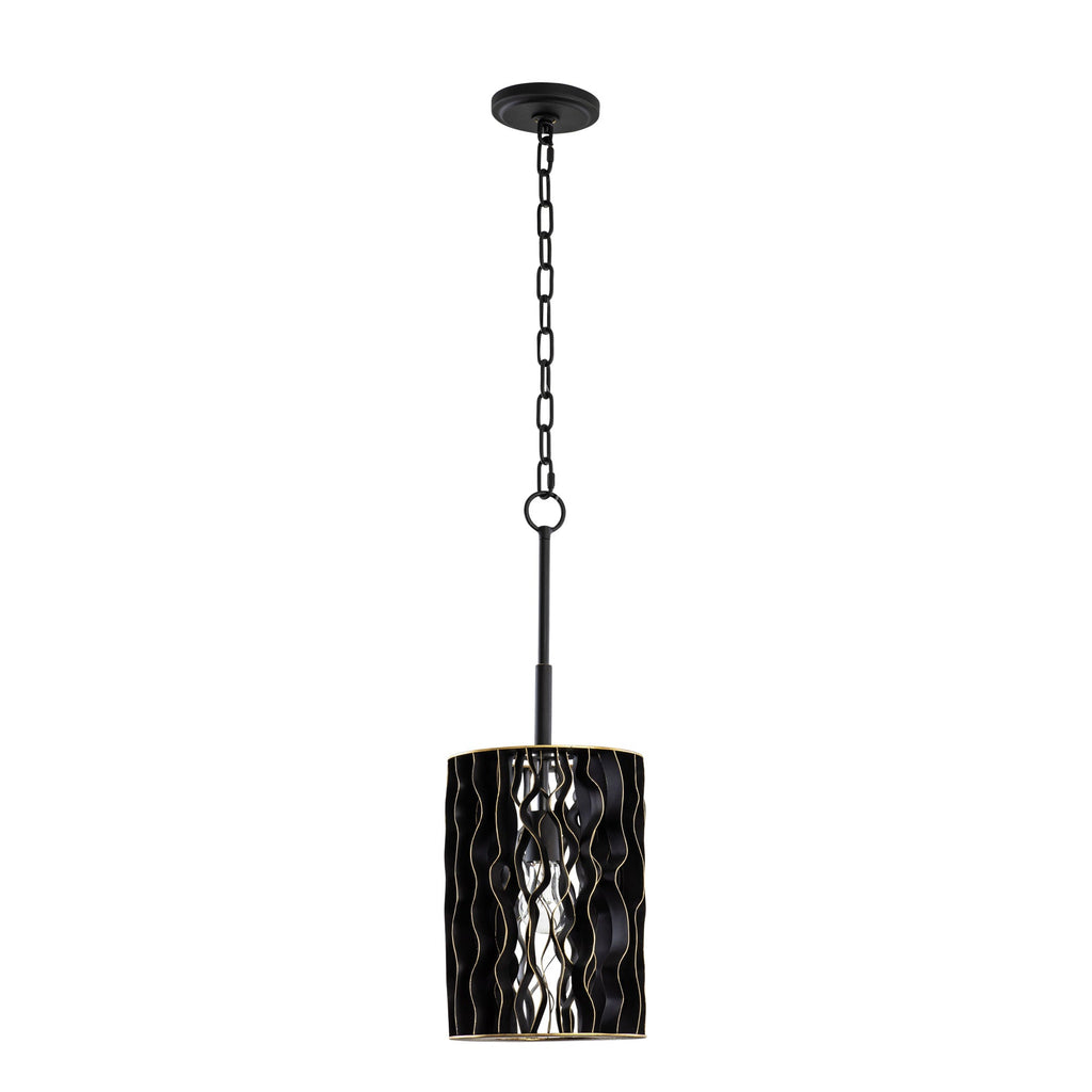 Estela 1 Light Mini Pendant - Matte Black/French Gold