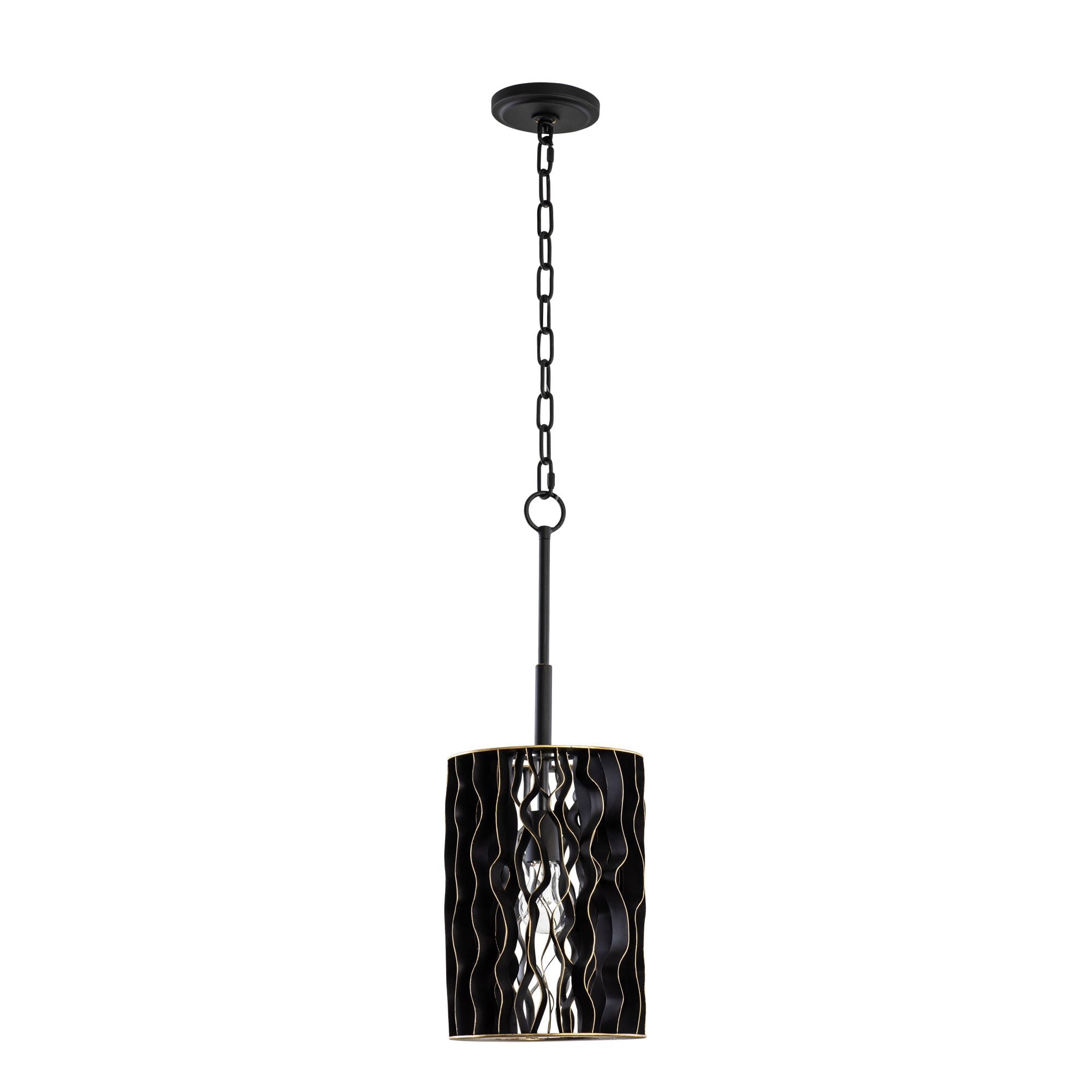 Estela 1 Light Mini Pendant - Matte Black/French Gold