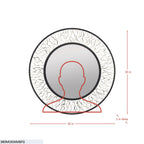 Estela 30-in Round Wall Mirror - Matte Black/French Gold