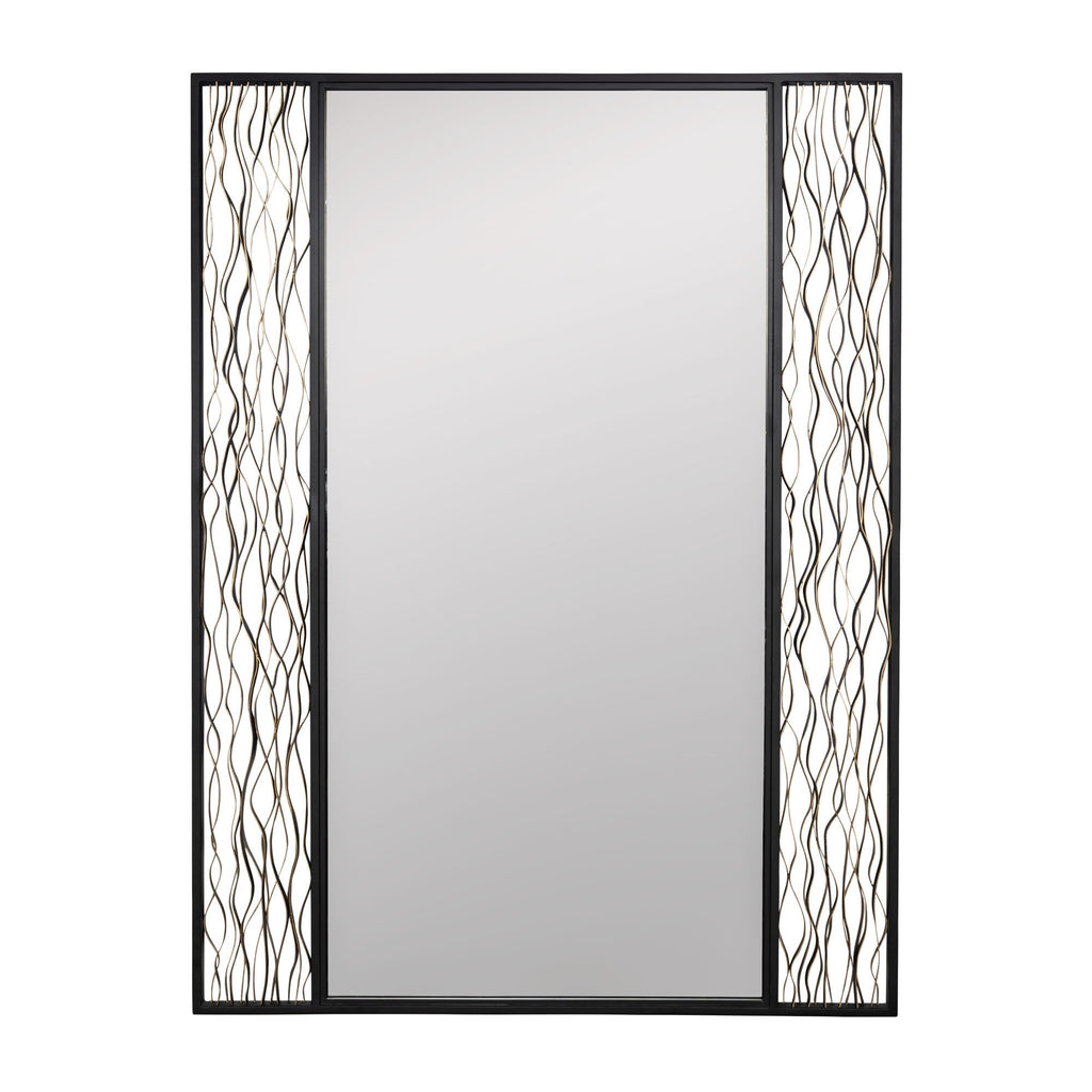 Estela 30x40 Rectangular Wall Mirror - Matte Black/French Gold