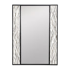 Estela 30x40 Rectangular Wall Mirror - Matte Black/French Gold