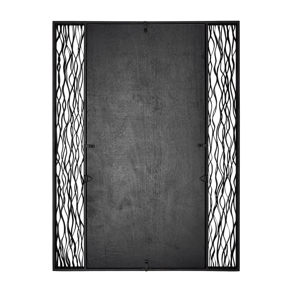 Estela 30x40 Rectangular Wall Mirror - Matte Black/French Gold