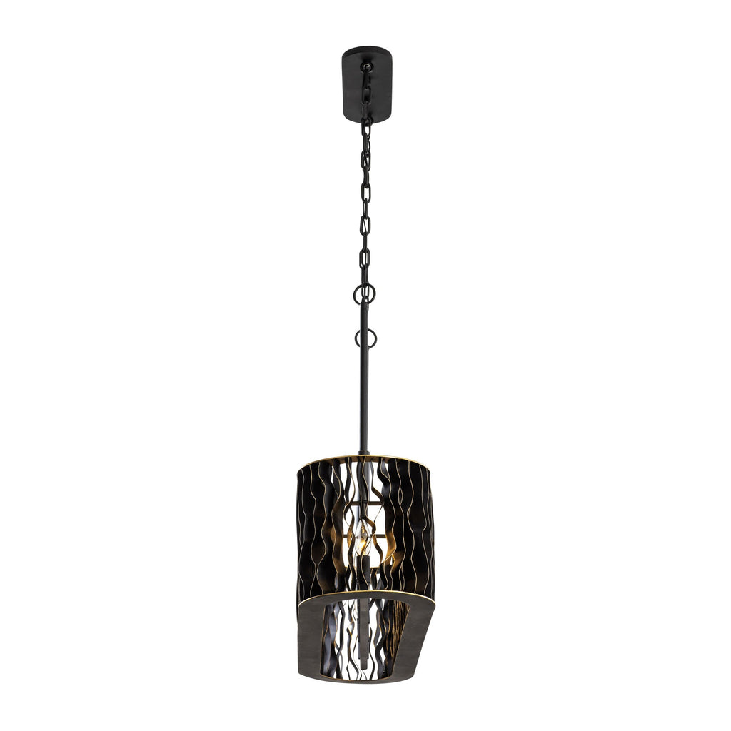 Estela 5 Light Linear Pendant - Matte Black/French Gold