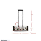 Estela 5 Light Linear Pendant - Matte Black/French Gold