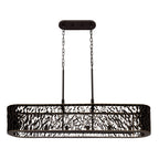 Estela 6 Light   Linear Pendant - Matte Black/French Gold