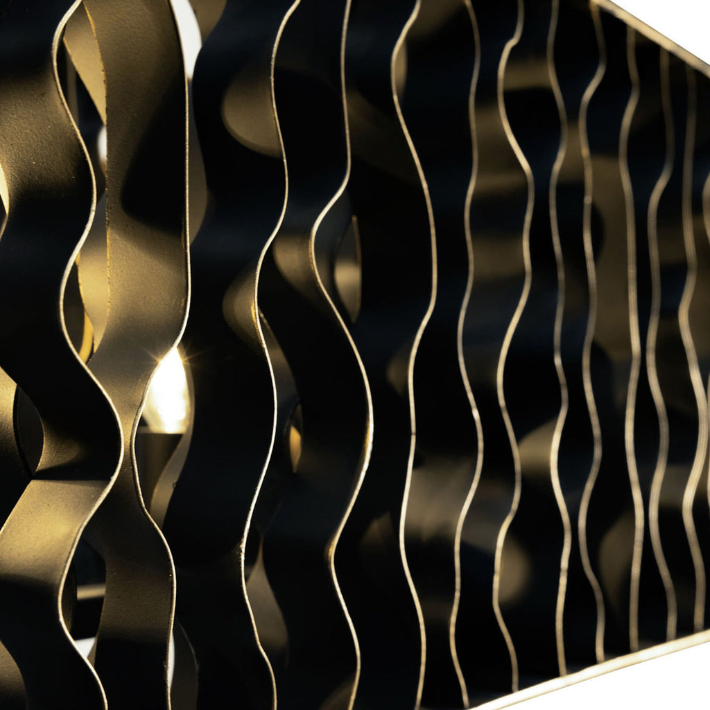Estela 6 Light   Linear Pendant - Matte Black/French Gold