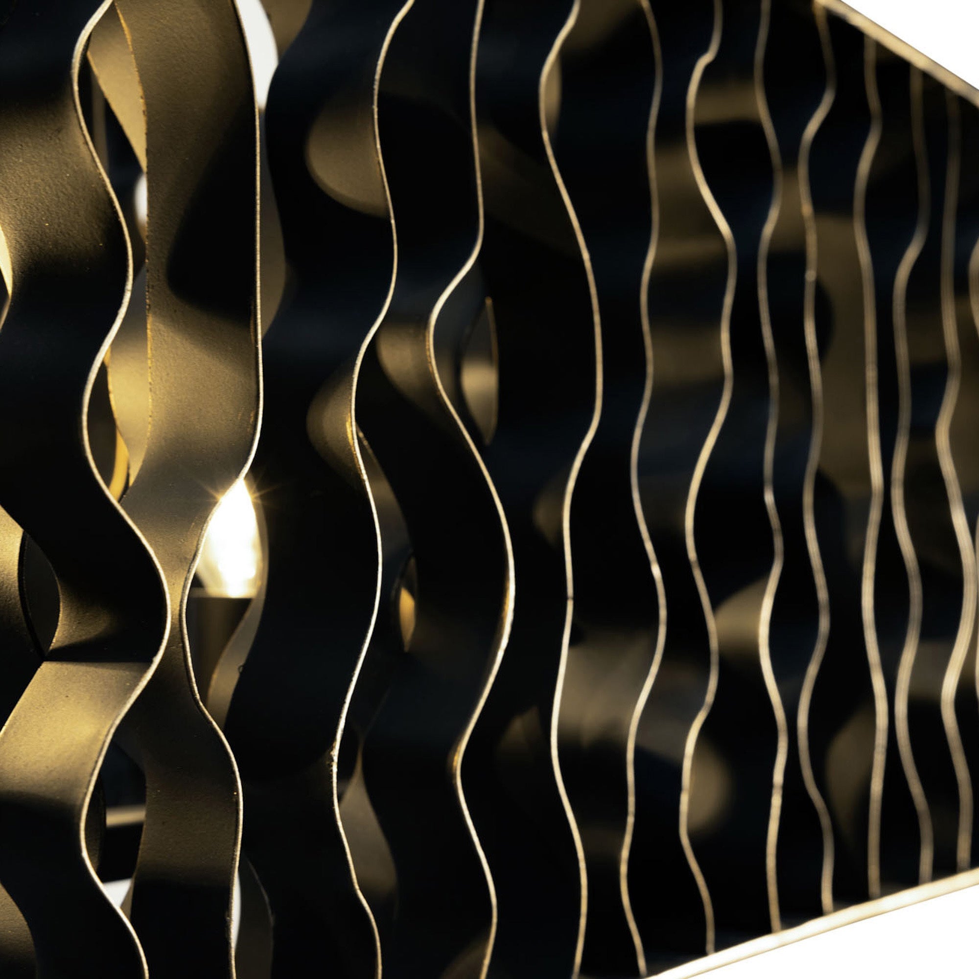 Estela 6 Light   Linear Pendant - Matte Black/French Gold