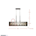 Estela 6 Light   Linear Pendant - Matte Black/French Gold