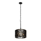 Estela 3 Light Convertible Pendant/Semi-Flush - Matte Black/French Gold