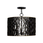 Estela 3 Light Convertible Pendant/Semi-Flush - Matte Black/French Gold