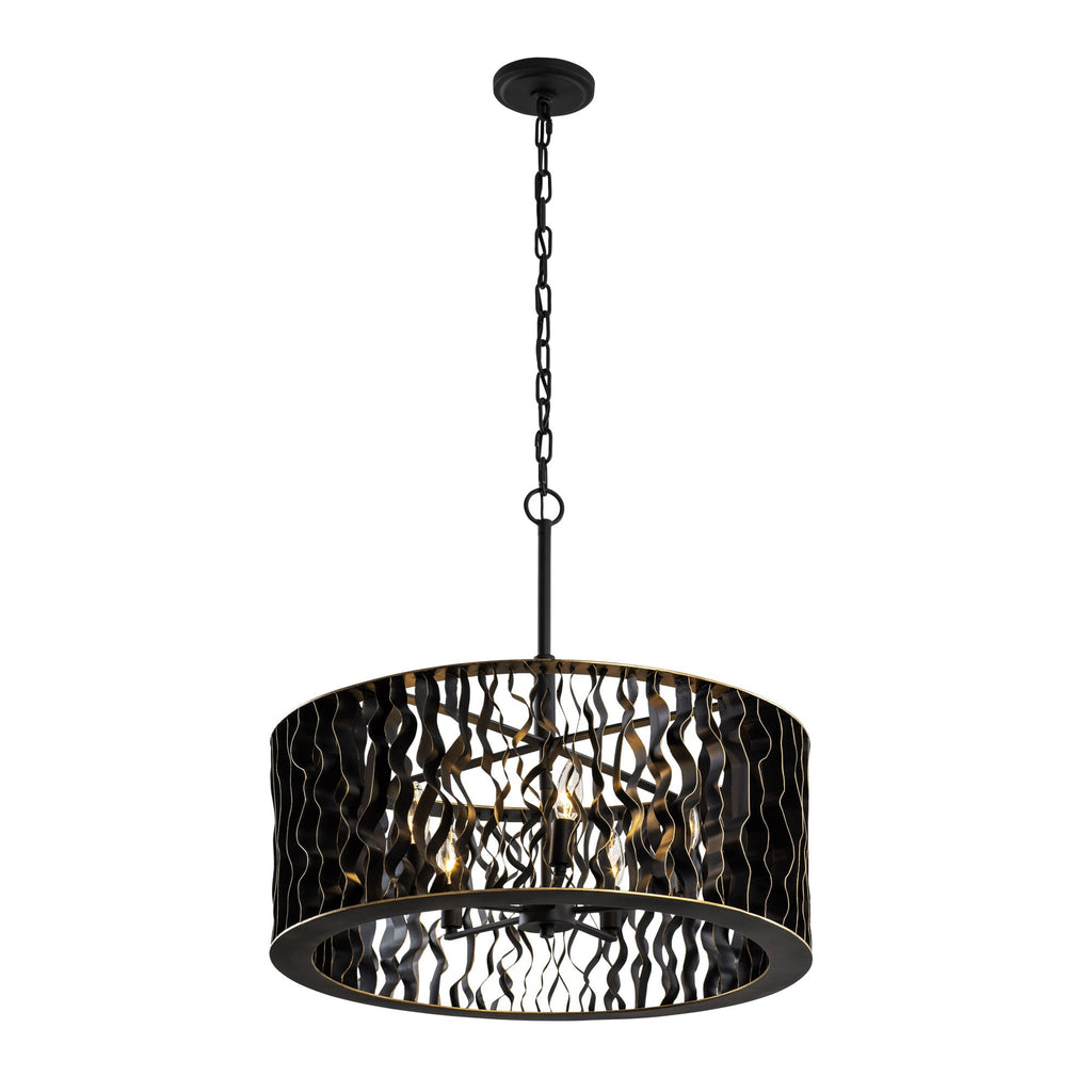 Estela 5 Light Pendant - Matte Black/French Gold