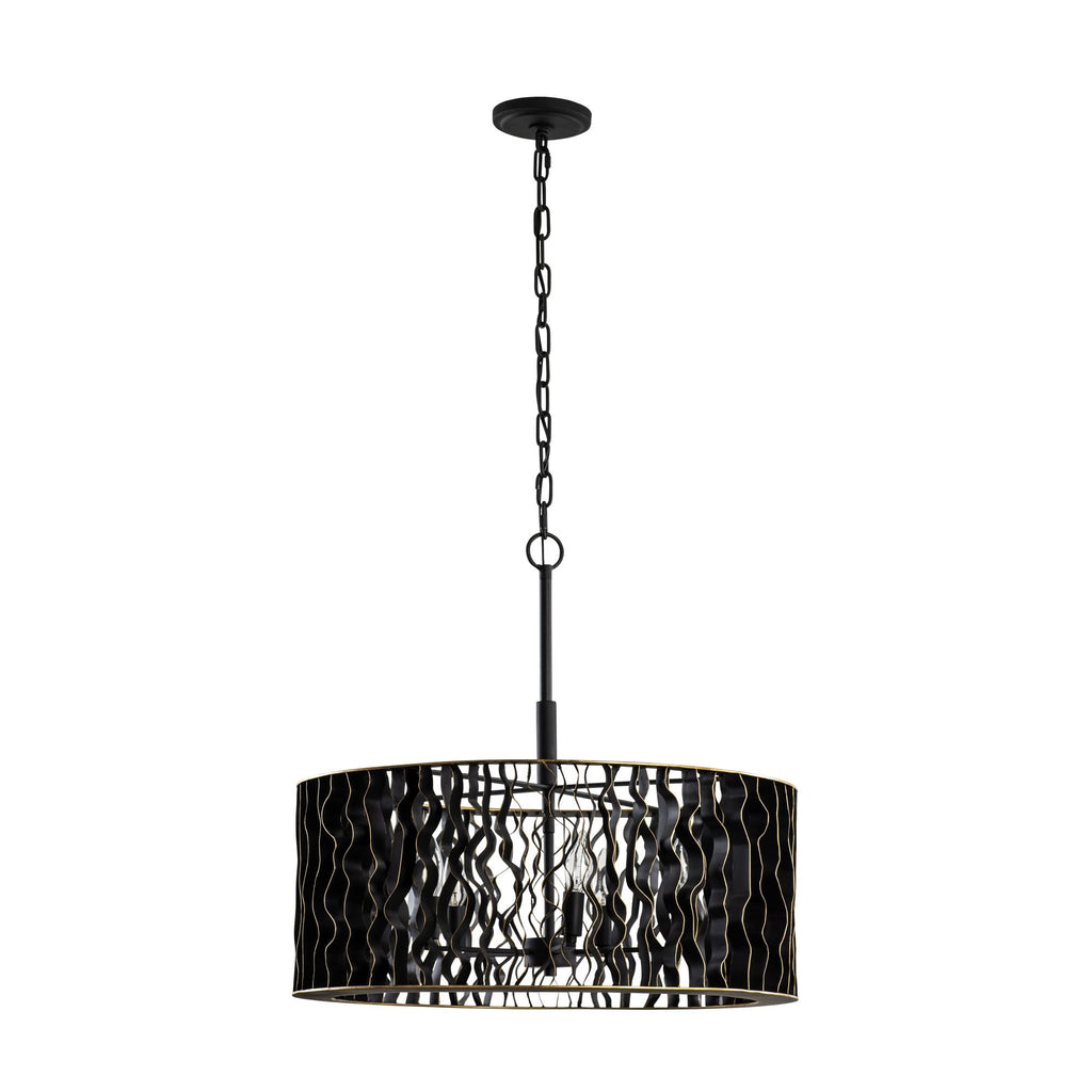 Estela 5 Light Pendant - Matte Black/French Gold