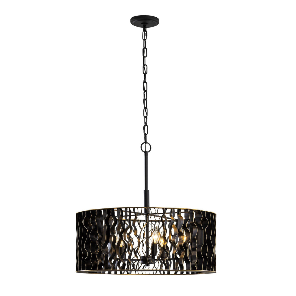 Estela 5 Light Pendant - Matte Black/French Gold