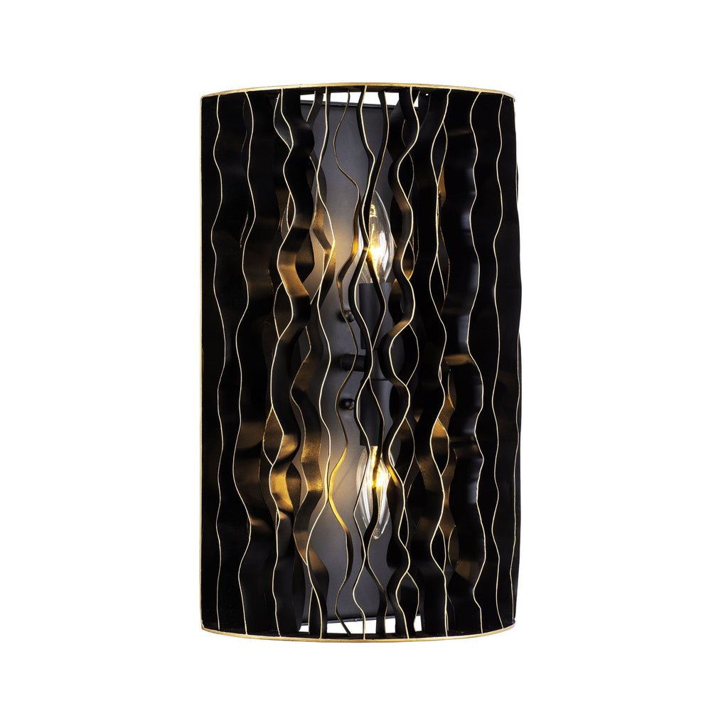 Estela 2 Light Sconce - Matte Black/French Gold