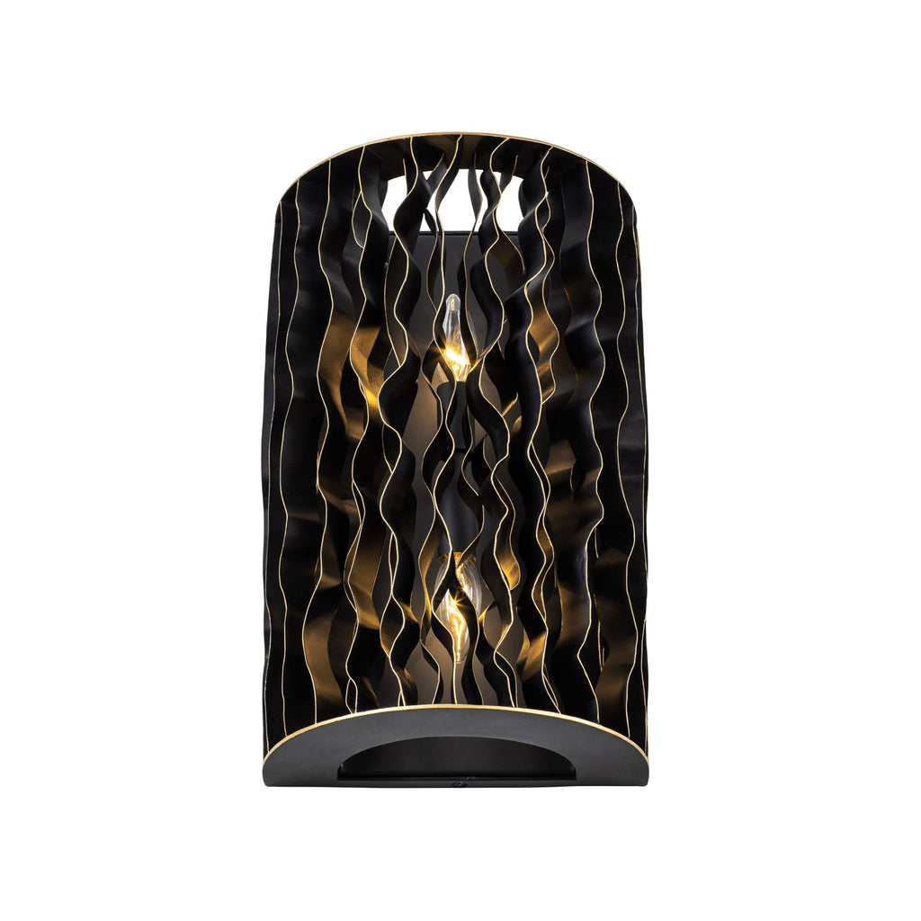 Estela 2 Light Sconce - Matte Black/French Gold