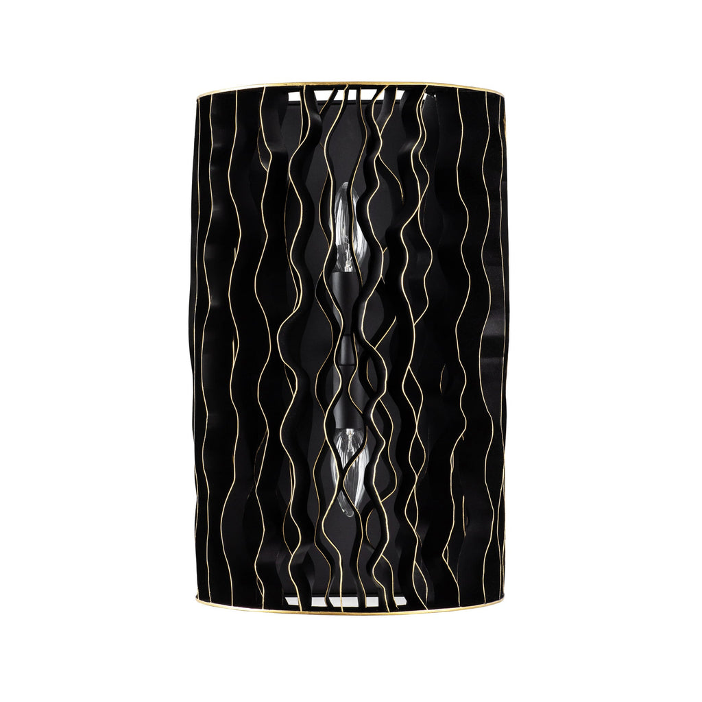Estela 2 Light Sconce - Matte Black/French Gold