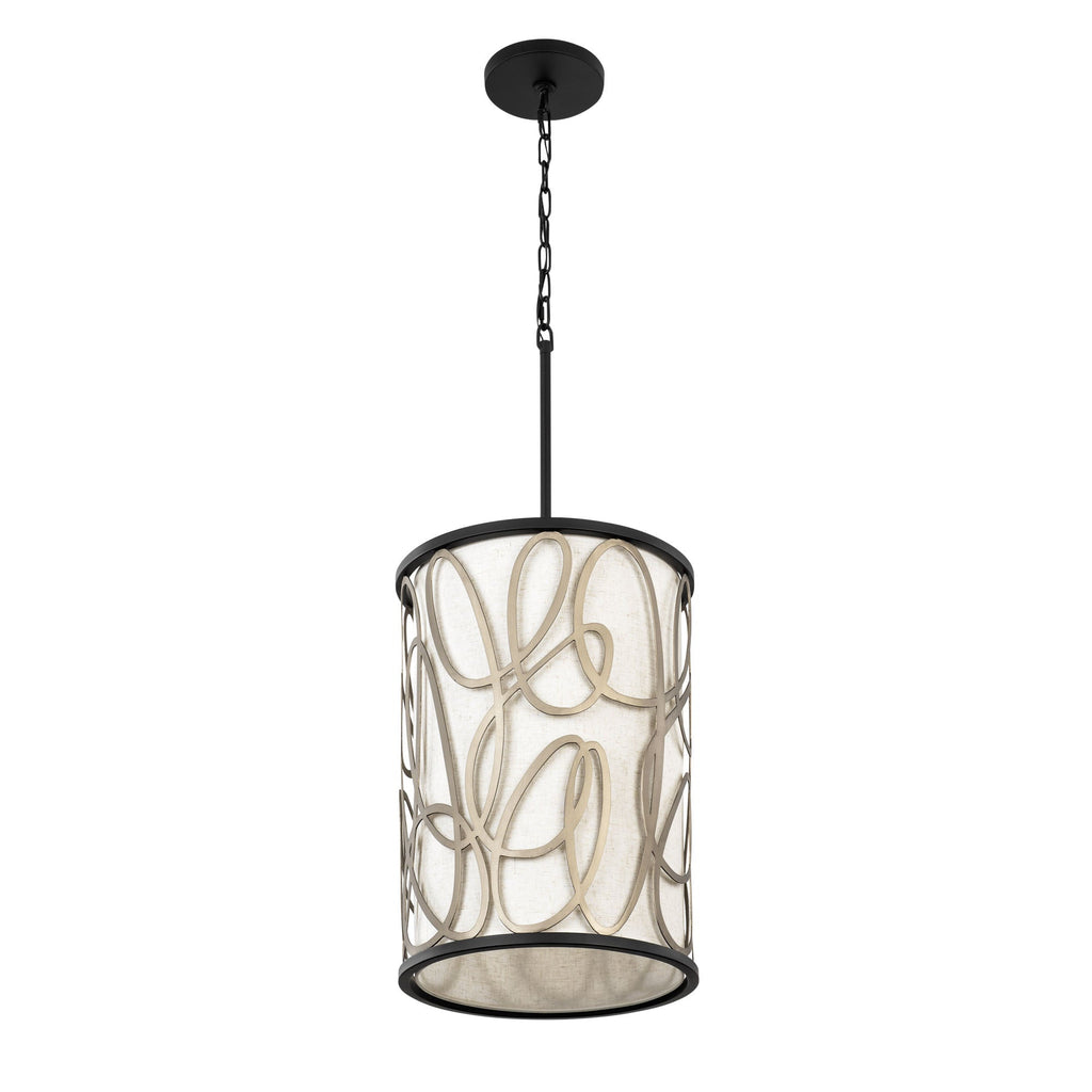 Scribble 6 Light Foyer - Matte Black/Artifact