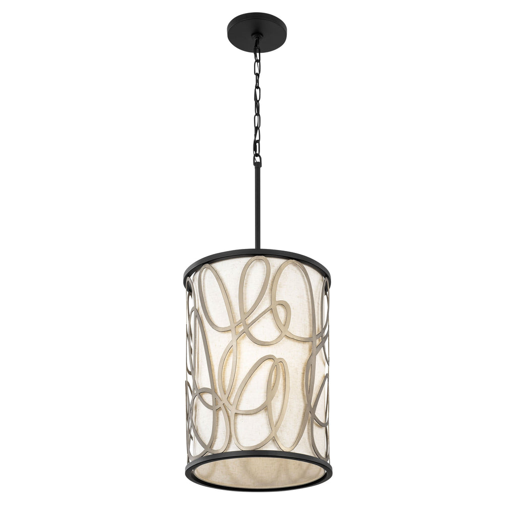 Scribble 6 Light Foyer - Matte Black/Artifact