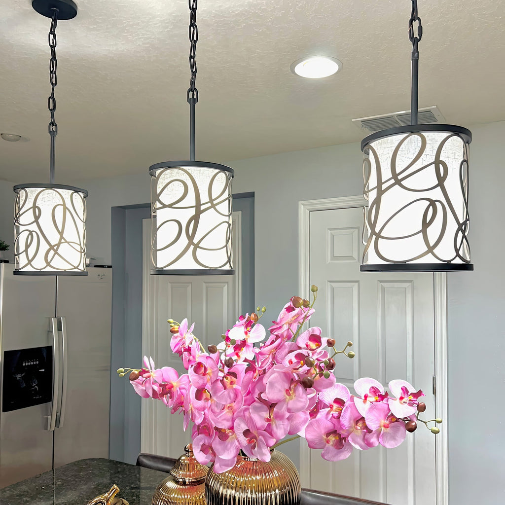 Scribble 1 Light Mini Pendant - Matte Black/Artifact
