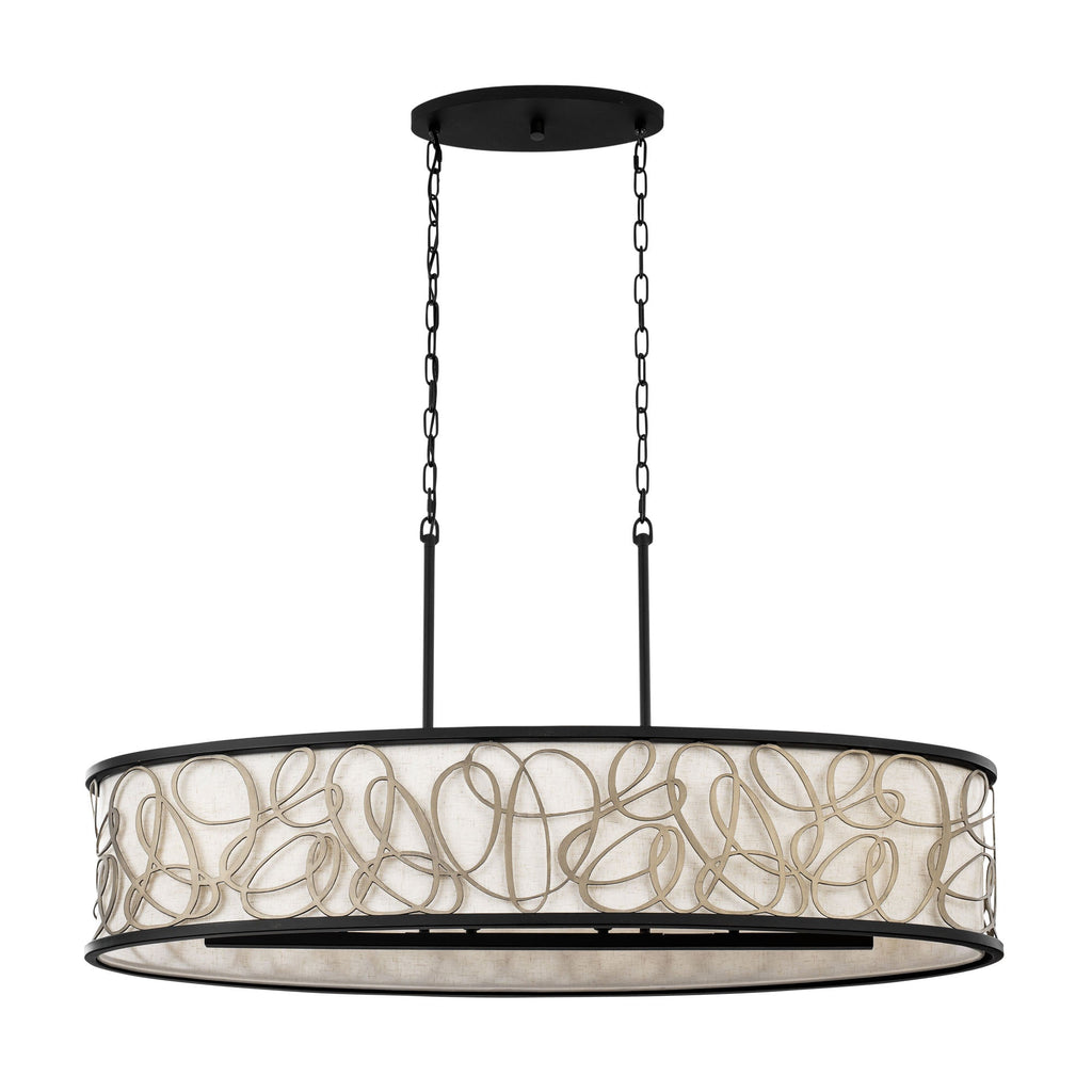 Scribble 6 Light Linear Pendant - Matte Black/Artifact