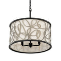 Scribble 3 Light Convertible Pendant/Semi-Flush - Matte Black/Artifact