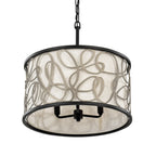 Scribble 3 Light Convertible Pendant/Semi-Flush - Matte Black/Artifact