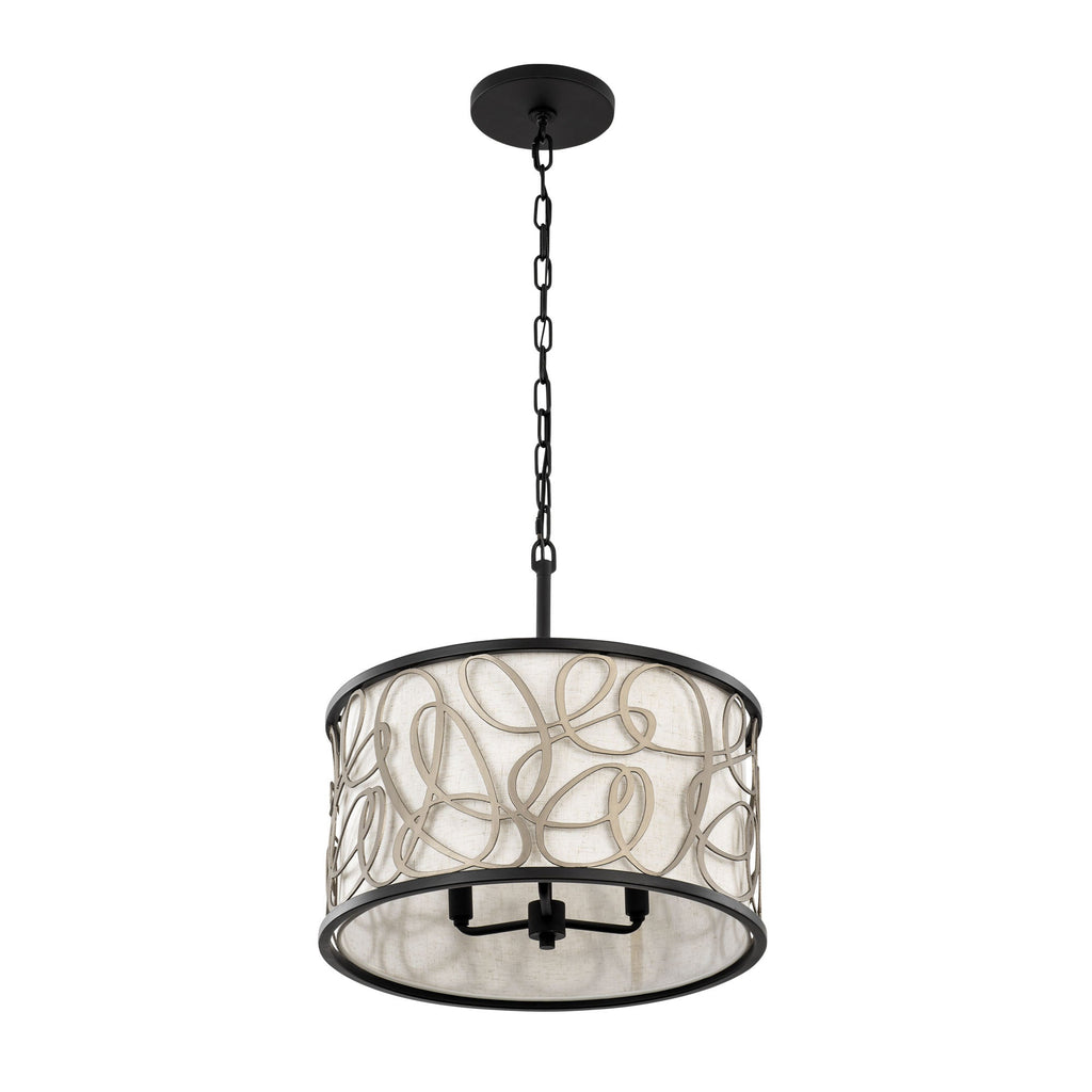 Scribble 3 Light Convertible Pendant/Semi-Flush - Matte Black/Artifact