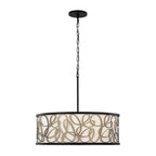 Scribble 6 Light Pendant - Matte Black/Artifact