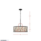 Scribble 6 Light Pendant - Matte Black/Artifact