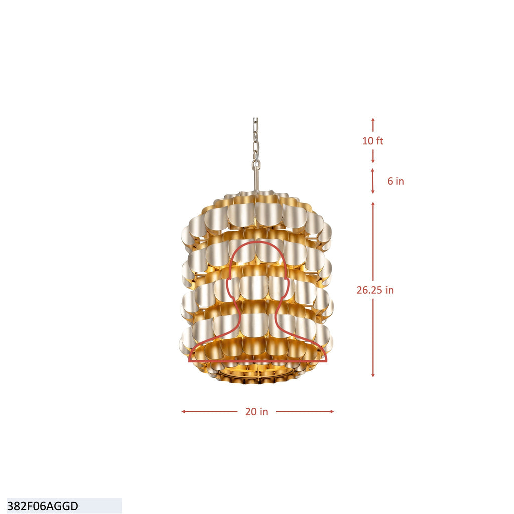 Swoon 6 Light Foyer - Matte White