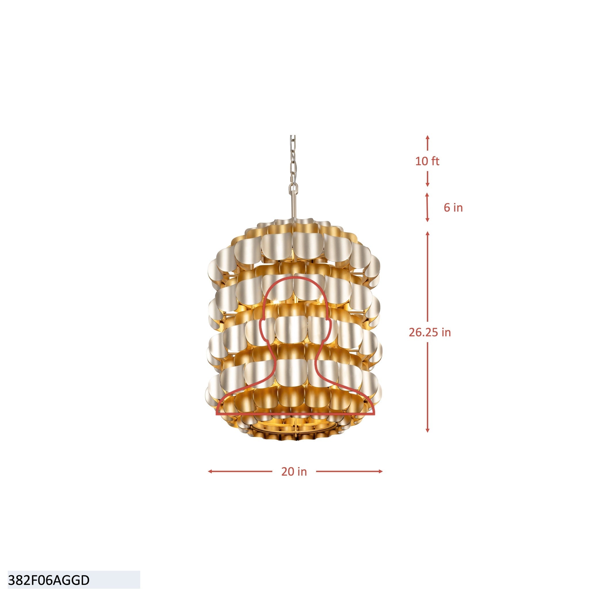 Swoon 6 Light Foyer - Matte White