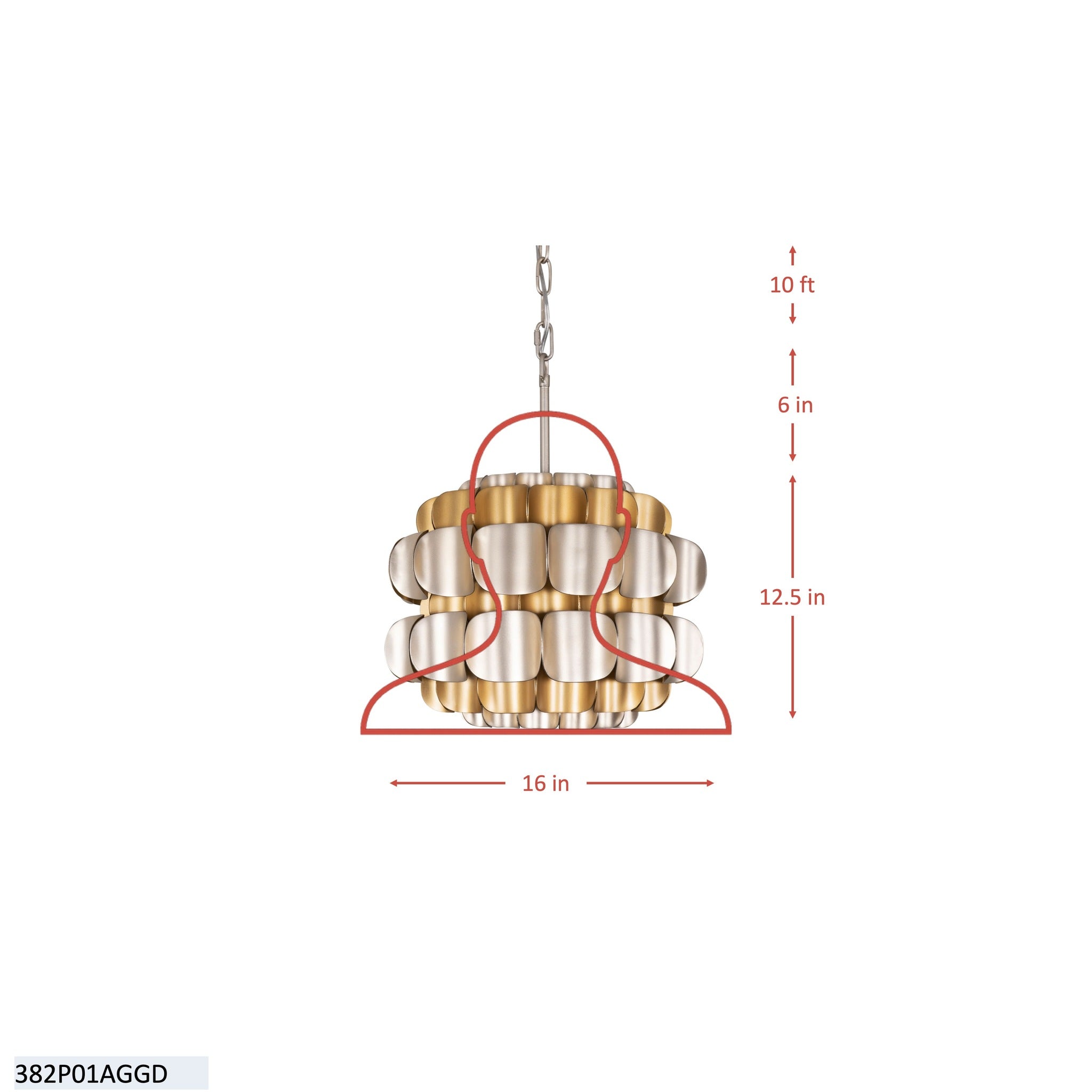 Swoon 1 Light Pendant - Antique Gold/Gold Dust