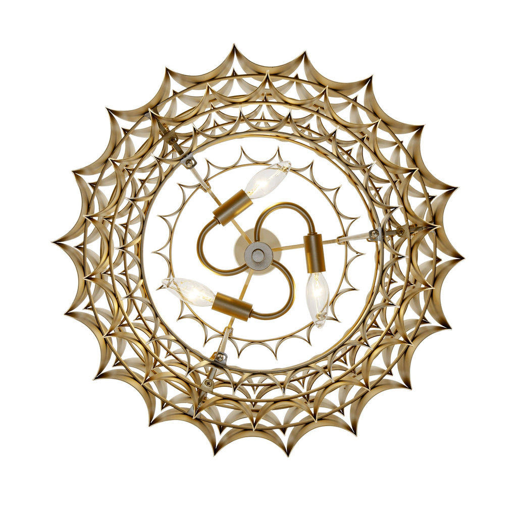 Swoon 3 Light Pendant - Antique Gold/Gold Dust