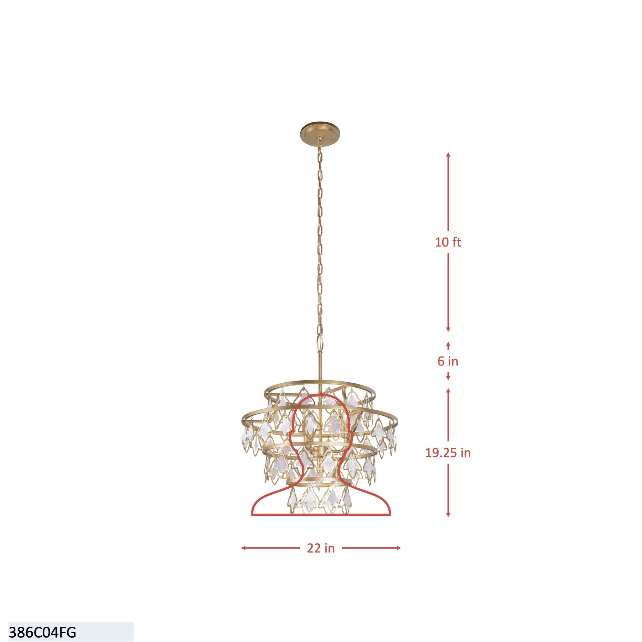Fleur 4 Light   Chandelier - French Gold