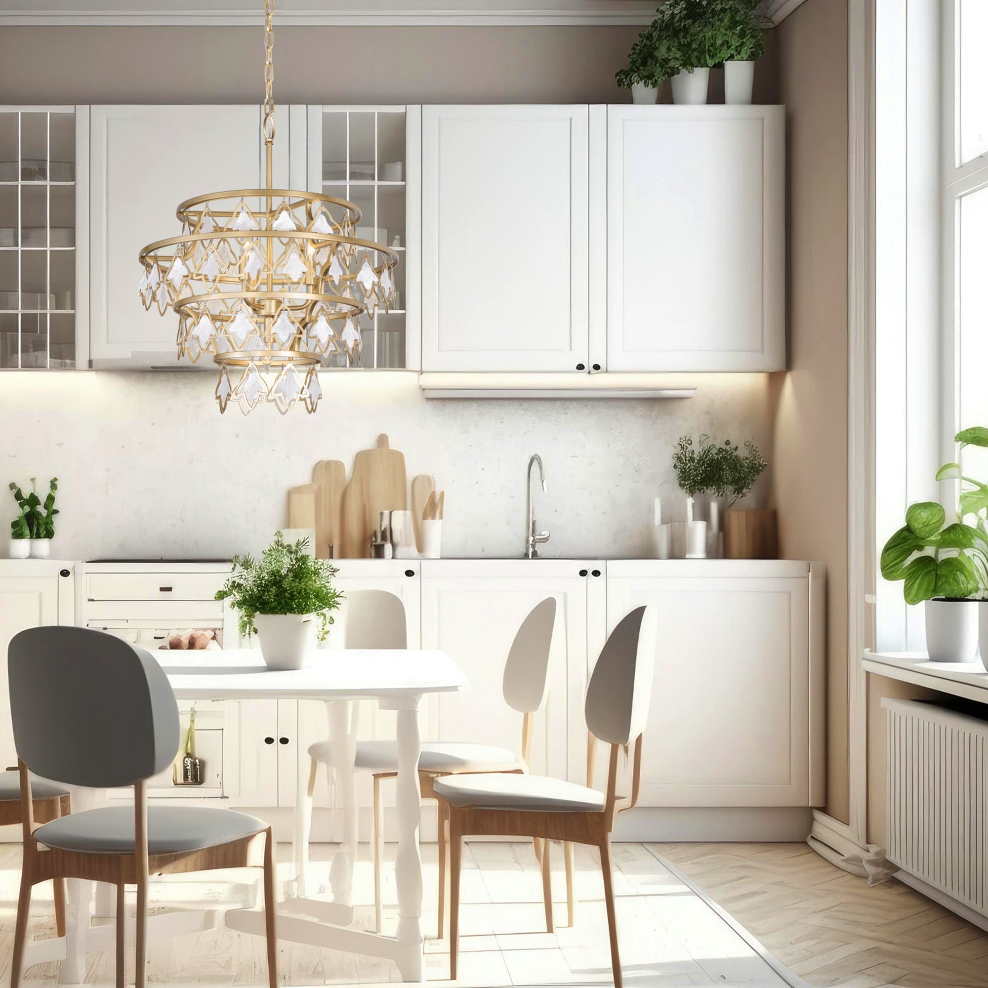 Fleur 4 Light   Chandelier - French Gold