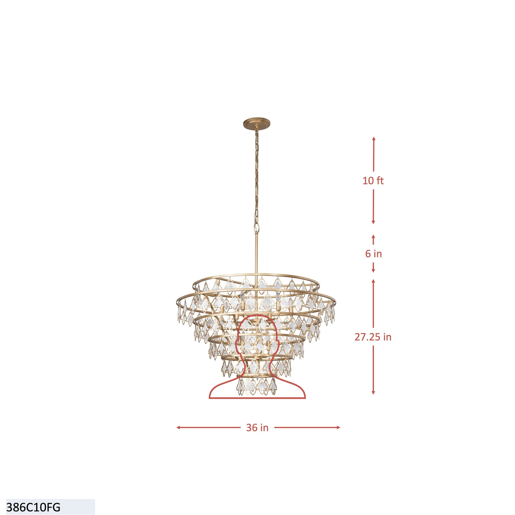 Fleur 10 Light   Chandelier - French Gold