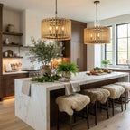 Suratto 6 Light   Pendant - Matte Black/Honey Blonde