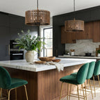 Suratto 6 Light   Pendant - Matte Black/Medium Walnut