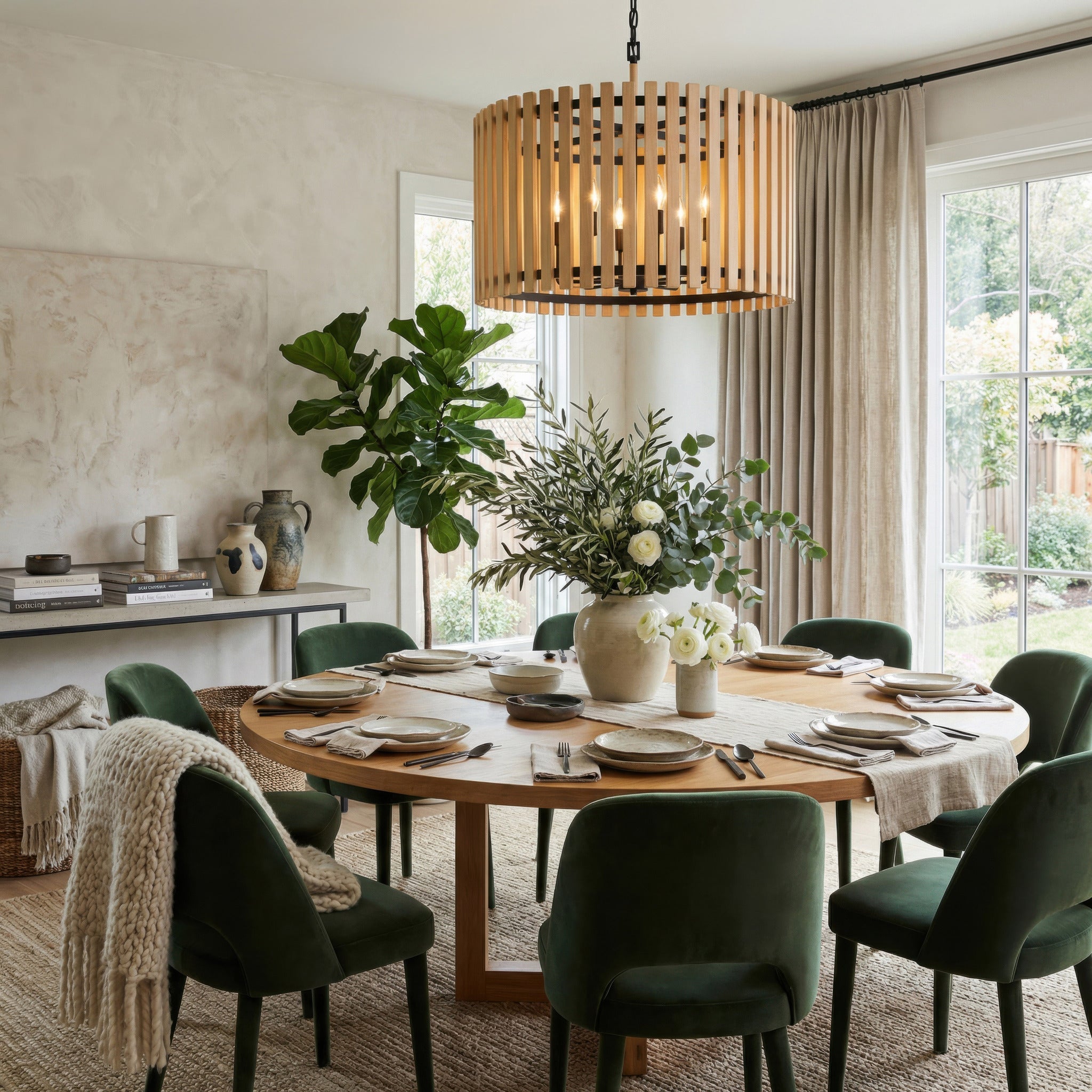 Suratto 8 Light   Pendant - Matte Black/Honey Blonde