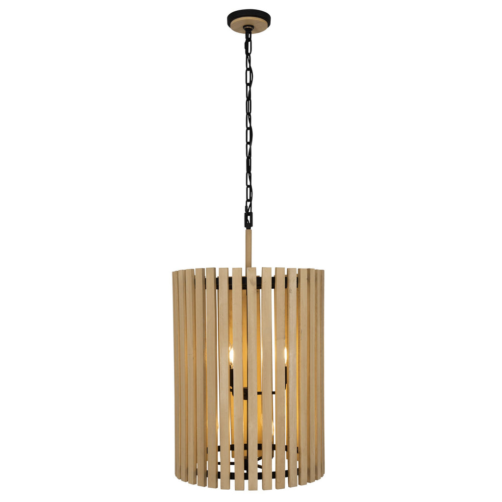 Suratto 6 Light   Foyer - Matte Black/Honey Blonde